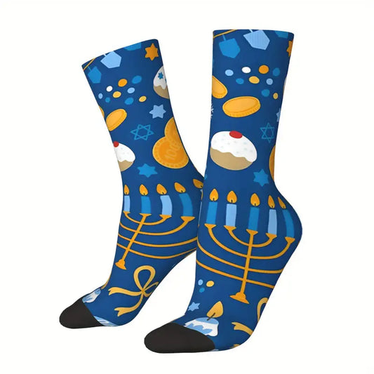 Chanukah - Clothing Socks Hip Hop-Inspired Compression Socks, Seamless