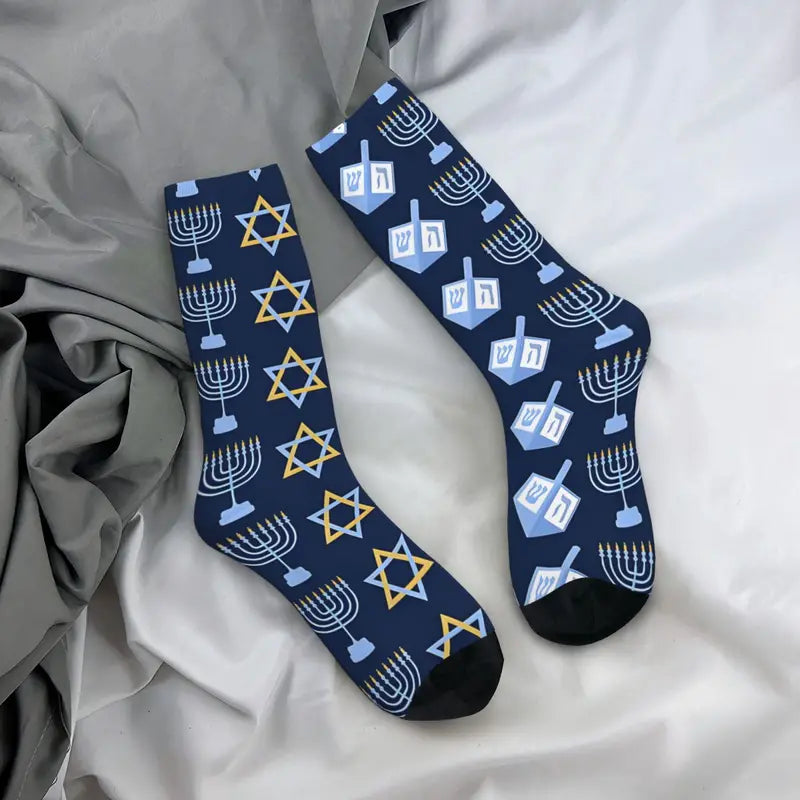 Chanukah - Clothing Socks Funny Cute Hanukkah Pattern Men's Socks Hanukkah Pattern