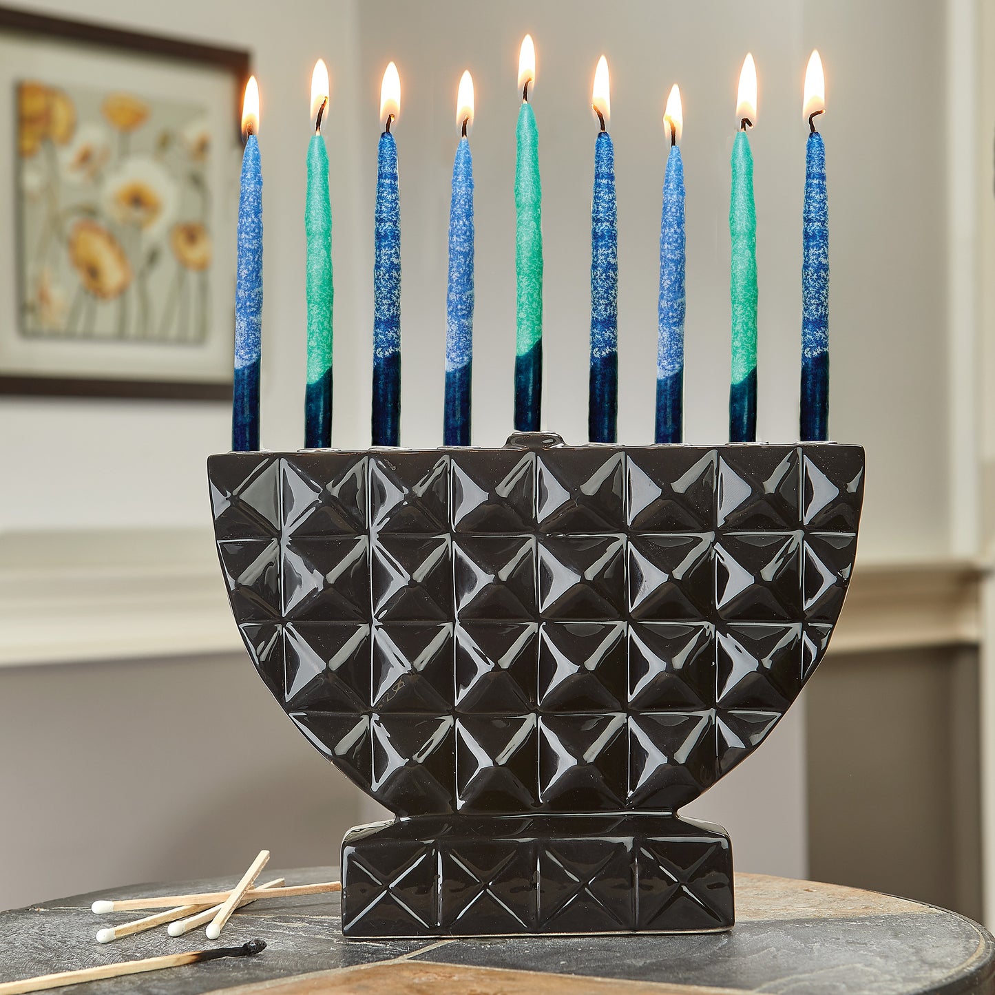 Chanukah - Candles 45pcs - Frosted "Shades of Blue"