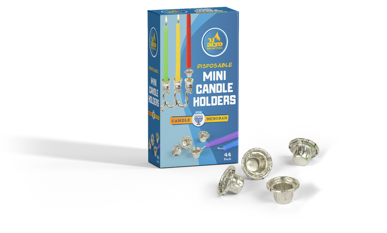 Chanukah - Candles 44pk. Mini Disposable aluminum holders for Chanukah Candles