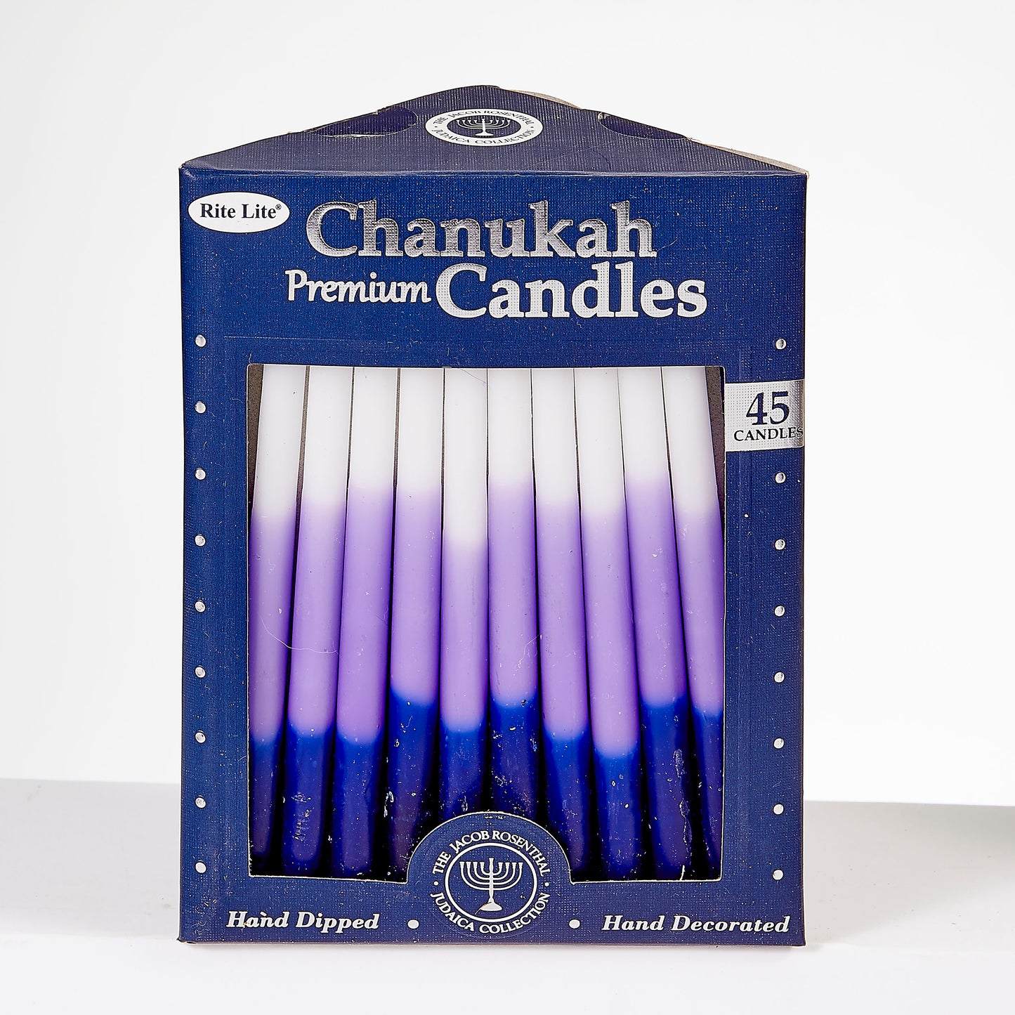 Chanukah - Candles 45pcs Blue, Purple & White