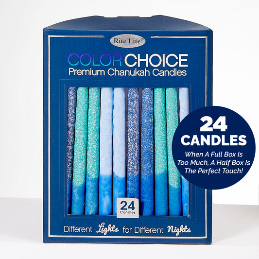 Chanukah - Candles 24Pack Chanukah HandCrafted, Blue & White