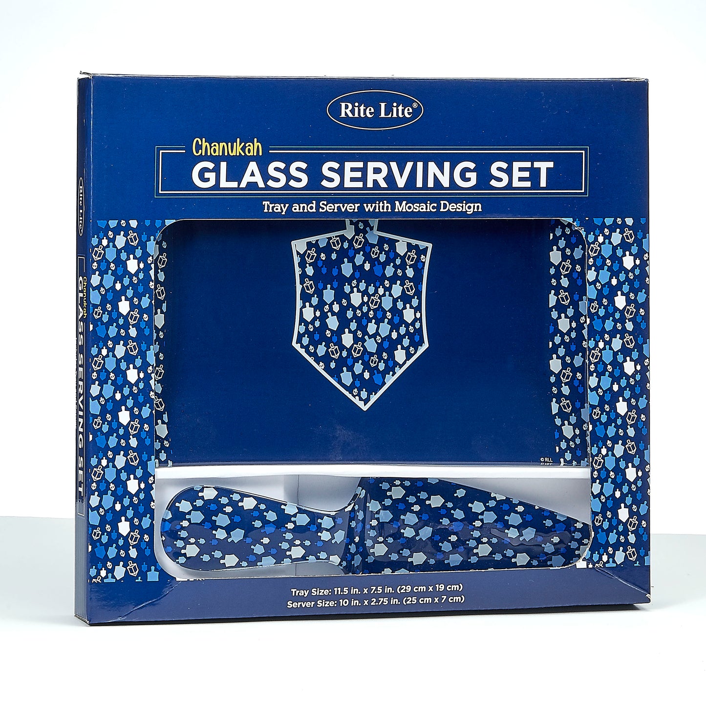 Chanukah - Kitchen. Mosaic Glass Tray and Server Set