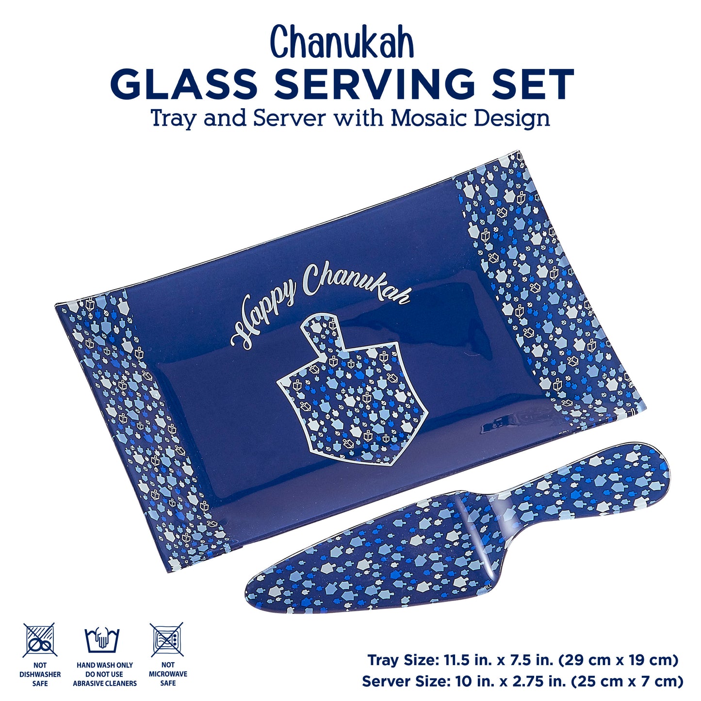 Chanukah - Kitchen. Mosaic Glass Tray and Server Set