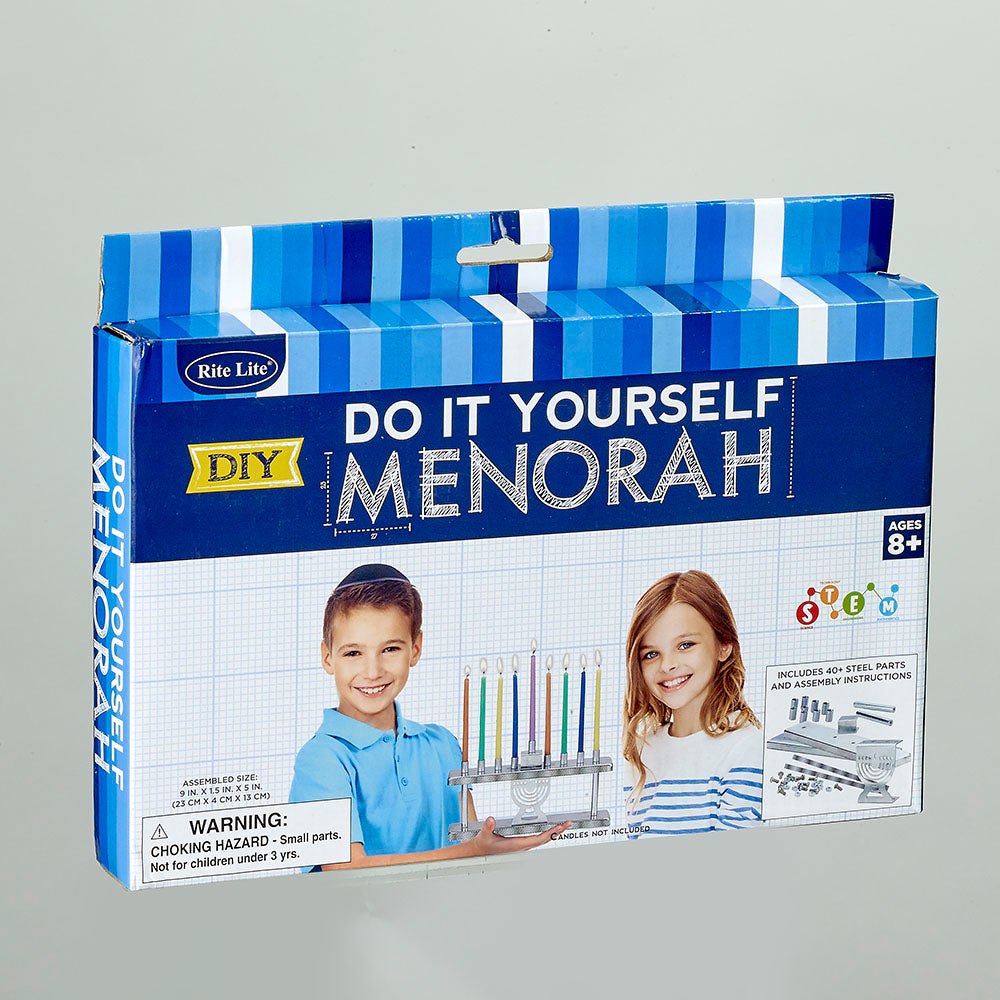 Chanukah - Arts & Crafts D-I-Y Menorah Kit - Plan It! Build It! Light It!