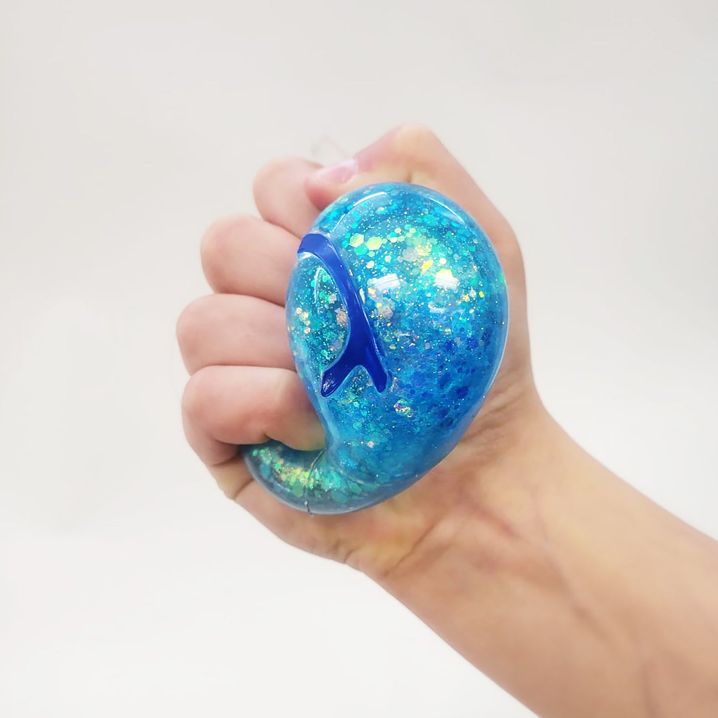 Chanukah - Toy Squish Dreidel™ Filled With Iridescent Glitter