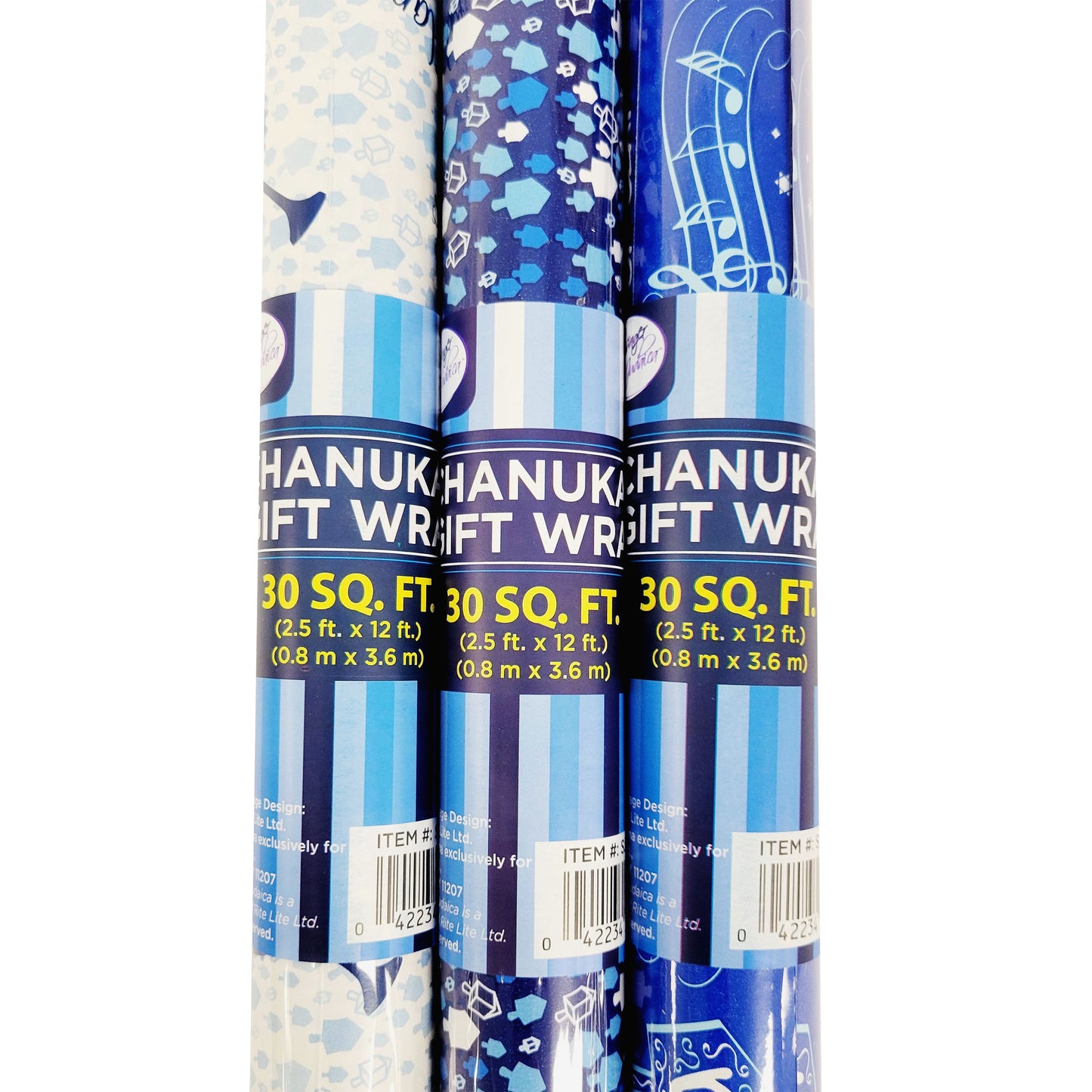 Chanukah - Gifts, Wrap Rolls 30 Square Feet