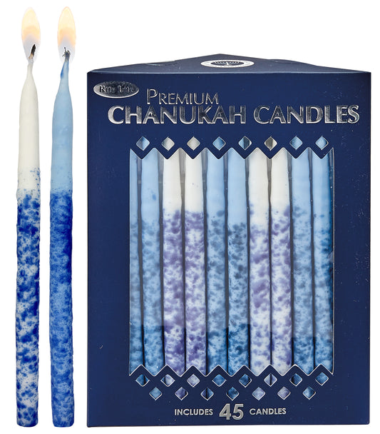 Chanukah - Candles 45pcs - blue and white premium