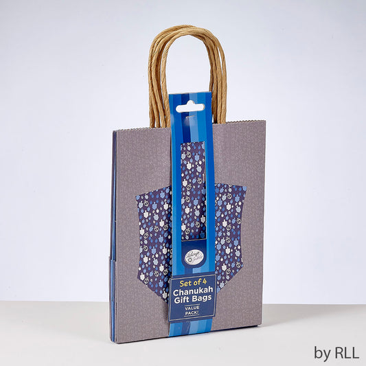 Chanukah - Decor, Kraft Gift Bags, Set of 4