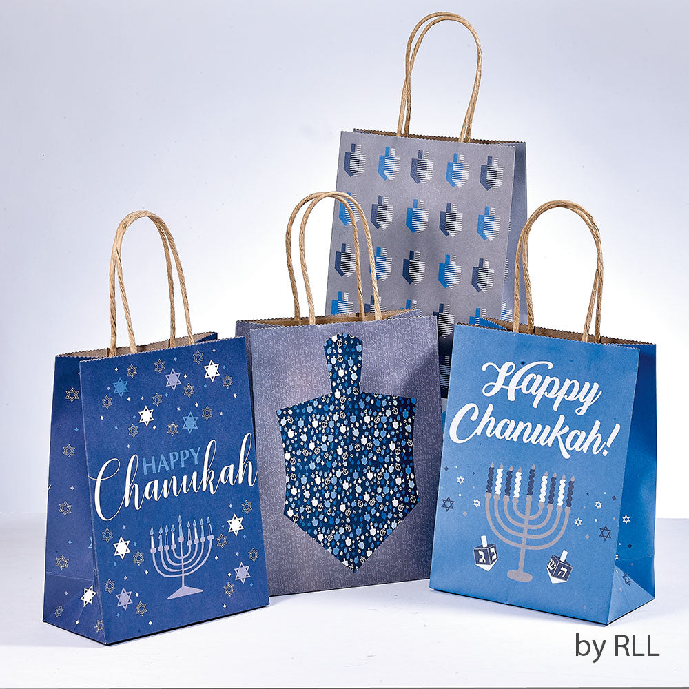 Chanukah - Decor, Kraft Gift Bags, Set of 4